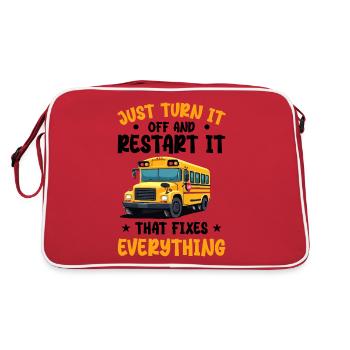 School Bus Driver | Funny School Bus Driver - Sac Retro - rouge/blanc - Dos
