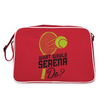 Funny Tennis Player Racket What - Retro Bag - red/white - Back