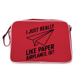 Avion en papier disant blague Avion en papier cadeau - Sac Retro - rouge/blanc - Dos