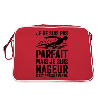 Swimmer - I'm not perfect I'm a swimmer - Retro Bag - red/white - Back