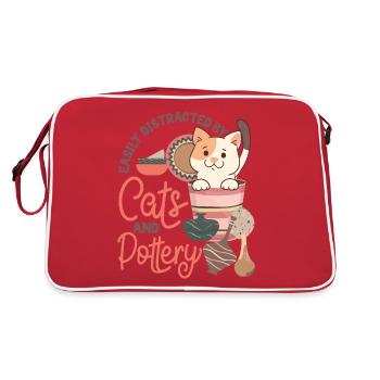 poterie céramiste artiste chat facilement - Sac Retro - rouge/blanc - Dos