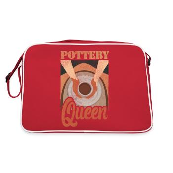 Pottery Ceramics Artist Queen - Retro Tasche - Rot/Weiß - Hinten