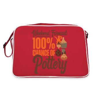 Pottery Ceramics Artist Weekend - Retro Tasche - Rot/Weiß - Hinten