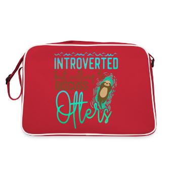 Loutre introvertie mais disposée à le faire - Sac Retro - rouge/blanc - Dos