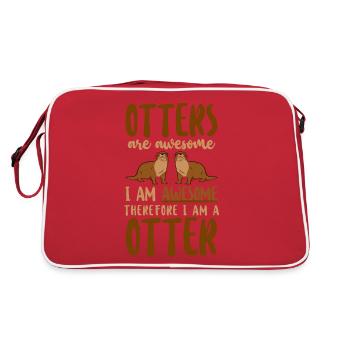 Otter Otters Are Awesome I Am - Retro Bag - red/white - Back