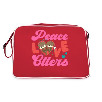 Loutre Fille Paix Amour Loutres - Sac Retro - rouge/blanc - Dos