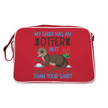 Loutre Ma chemise a une loutre dessus - Sac Retro - rouge/blanc - Dos