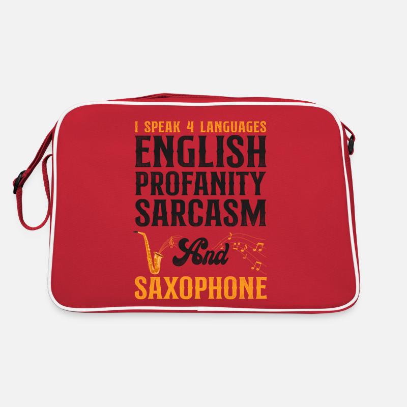 Saxophones I Speak 4 Languages Retro Bag
