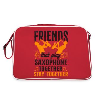 Saxophone Friends Besties Buddies - Retro Bag - red/white - Back