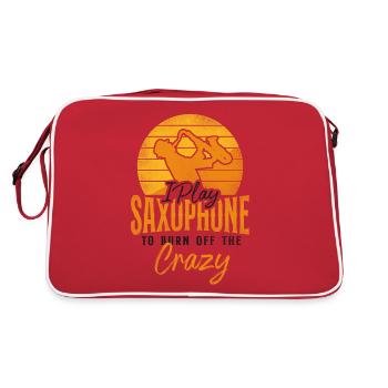 Saxophone I Play Saxophone To Burn - Retro Tasche - Rot/Weiß - Hinten