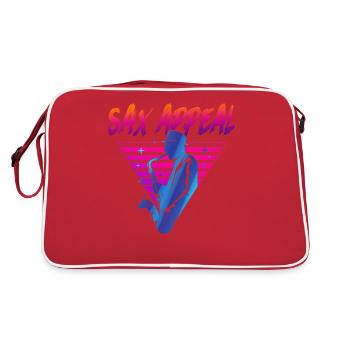 Saxophone Retro Vintage Sax Appeal - Retro Tasche - Rot/Weiß - Hinten