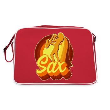 Saxophone Retro Vintage 70s Sax - Retro Tasche - Rot/Weiß - Hinten