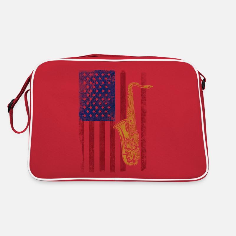 Saxophone American Flag Retro Tasche