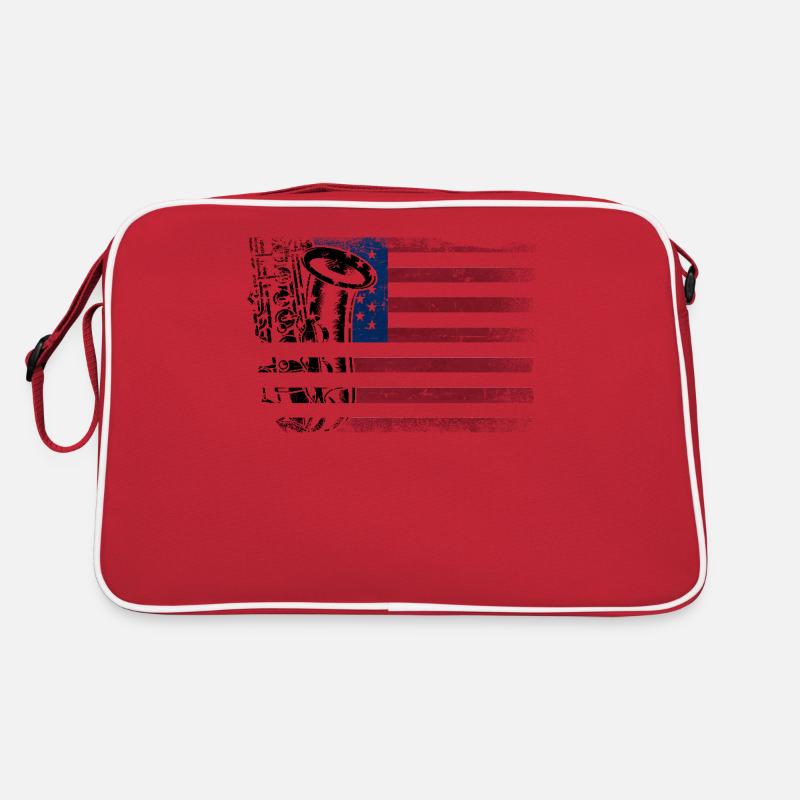 Saxophone American Flag Retro Tasche