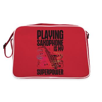 Saxophone Playing Saxophone Is My - Retro Bag - red/white - Back