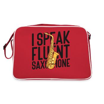 Saxophones Je parle couramment Saxophones - Sac Retro - rouge/blanc - Dos