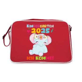 kiKindergarten 2025 Kids Gift Kita 2025 Decoration - Retro Bag - red/white - Back