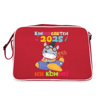 kiKindergarten 2025 Kids Gift Kita 2025 Decoration - Retro Bag - red/white - Back