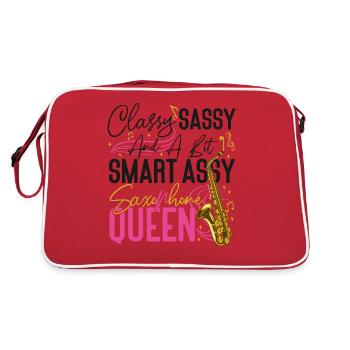 Saxophone Classy Sassy And A Bit - Retro Bag - red/white - Back