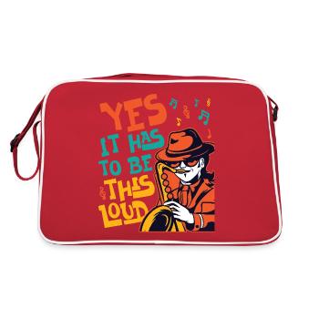 Saxophone Yes It Has To Be This - Retro Tasche - Rot/Weiß - Hinten