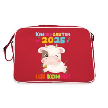 kiKindergarten 2025 Kids Gift Kita 2025 Decoration - Retro Bag - red/white - Back