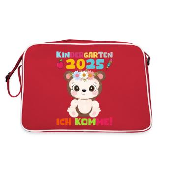Kindergarten 2025 Kids Gift Kita 2025 Decoration - Retro Bag - red/white - Back