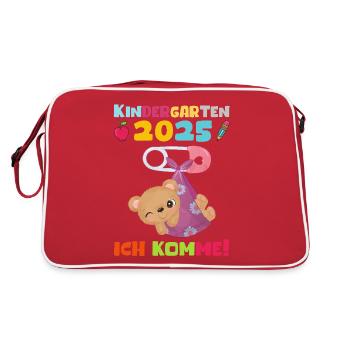 kiKindergarten 2025 Kids Gift Kita 2025 Decoration - Retro Bag - red/white - Back