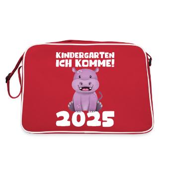kiKindergarten 2025 Kids Gift Kita 2025 Decoration - Retro Bag - red/white - Back