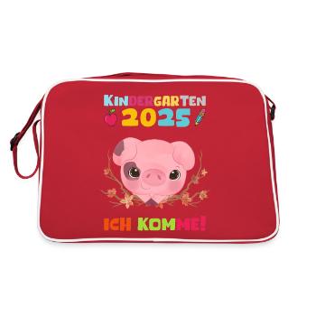 kiKindergarten 2025 Kids Gift Kita 2025 Decoration - Retro Bag - red/white - Back