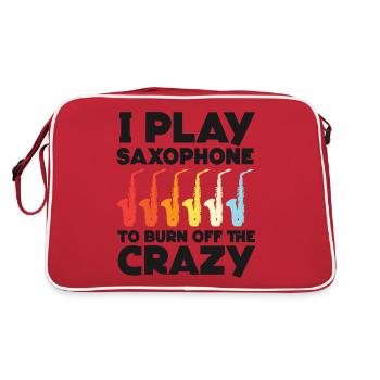 Saxophone I Play Saxophone To Burn - Retro Tasche - Rot/Weiß - Hinten