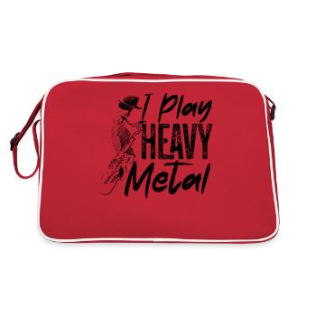 Saxophone I Play Heavy Metal - Retro Tasche - Rot/Weiß - Hinten