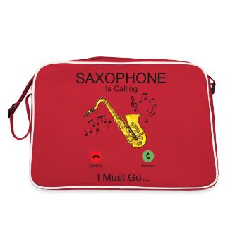 Saxophone Phone Display Saxophone - Retro Tasche - Rot/Weiß - Hinten