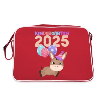 Kindergarten 2025 Kids Gift Kita 2025 Decoration - Retro Bag - red/white - Back