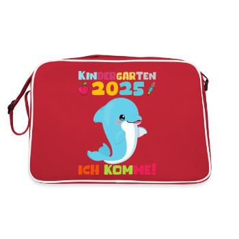 Kindergarten 2025 Kids Gift Kita 2025 Decoration - Retro Bag - red/white - Back