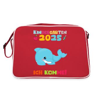 Kindergarten 2025 Kids Gift Kita 2025 Decoration - Retro Bag - red/white - Back