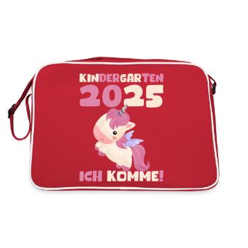 Kindergarten 2025 Girl Gift Kita 2025 Decoration - Retro Bag - red/white - Back