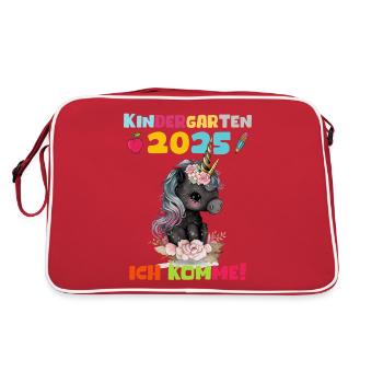 Kindergarten 2025 Girl Gift Kita 2025 Decoration - Retro Bag - red/white - Back