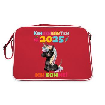 Kindergarten 2025 Girl Gift Kita 2025 Decoration - Retro Bag - red/white - Back