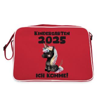Kindergarten 2025 Girl Gift Kita 2025 Decoration - Retro Bag - red/white - Back