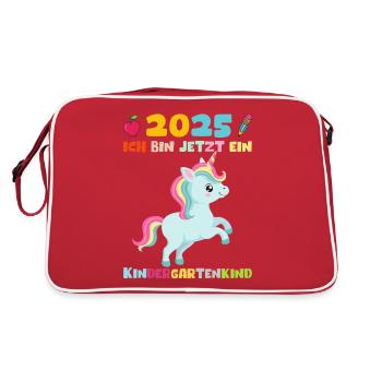 Kindergarten 2025 Girl Gift Kita 2025 Decoration - Retro Bag - red/white - Back