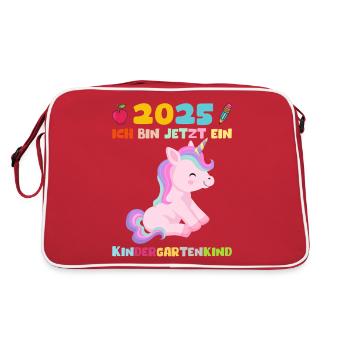 Kindergarten 2025 Girl Gift Kita 2025 Decoration - Retro Bag - red/white - Back