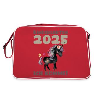 Kindergarten 2025 Girl Gift Kita 2025 Decoration - Retro Bag - red/white - Back