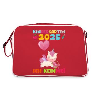 Kindergarten 2025 Girl Gift Kita 2025 Decoration - Retro Bag - red/white - Back