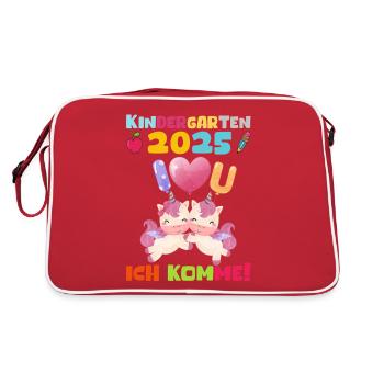 Kindergarten 2025 Girl Gift Kita 2025 Decoration - Retro Bag - red/white - Back