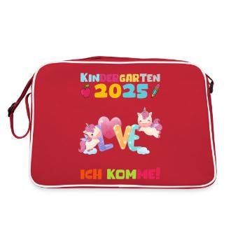 Kindergarten 2025 Girl Gift Kita 2025 Decoration - Retro Bag - red/white - Back