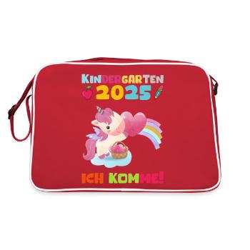 Kindergarten 2025 Girl Gift Kita 2025 Decoration - Retro Bag - red/white - Back