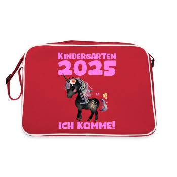 Kindergarten 2025 Girl Gift Kita 2025 Decoration - Retro Bag - red/white - Back