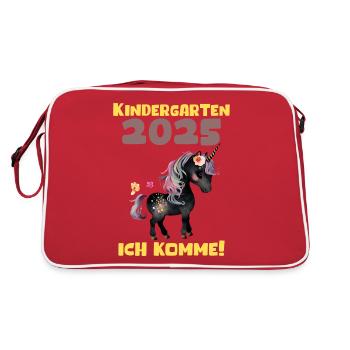 Kindergarten 2025 Girl Gift Kita 2025 Decoration - Retro Bag - red/white - Back