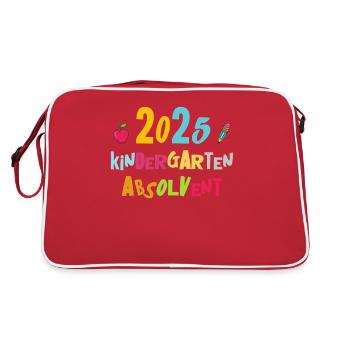 Adieu Maternelle 2025 Cadeau Fille Garçons - Sac Retro - rouge/blanc - Dos