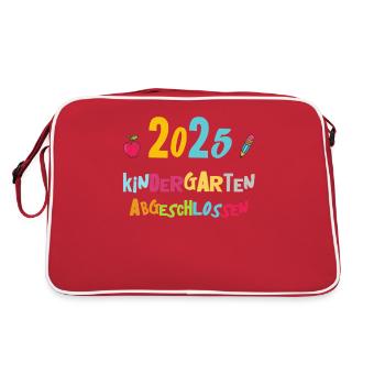 Adieu Maternelle 2025 Cadeau Fille Garçons - Sac Retro - rouge/blanc - Dos